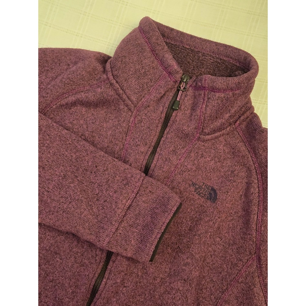 The North Face Jacket Womens Large Purple Fleece Full Zip Hand Pockets Layers